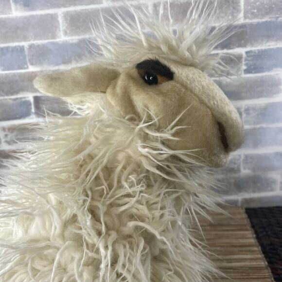 New Retired Folkmanis Hand Puppet Long Wool Sheep 19" long - Picture 9 of 13
